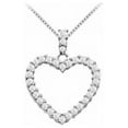 thumbnail image 1 of Fine Jewelry Vault UBPDH210W14CZ 14K White Gold Floating Heart CZ Pendant Necklace - 0.35 CT CZ, 2 Stones, 1 of 1