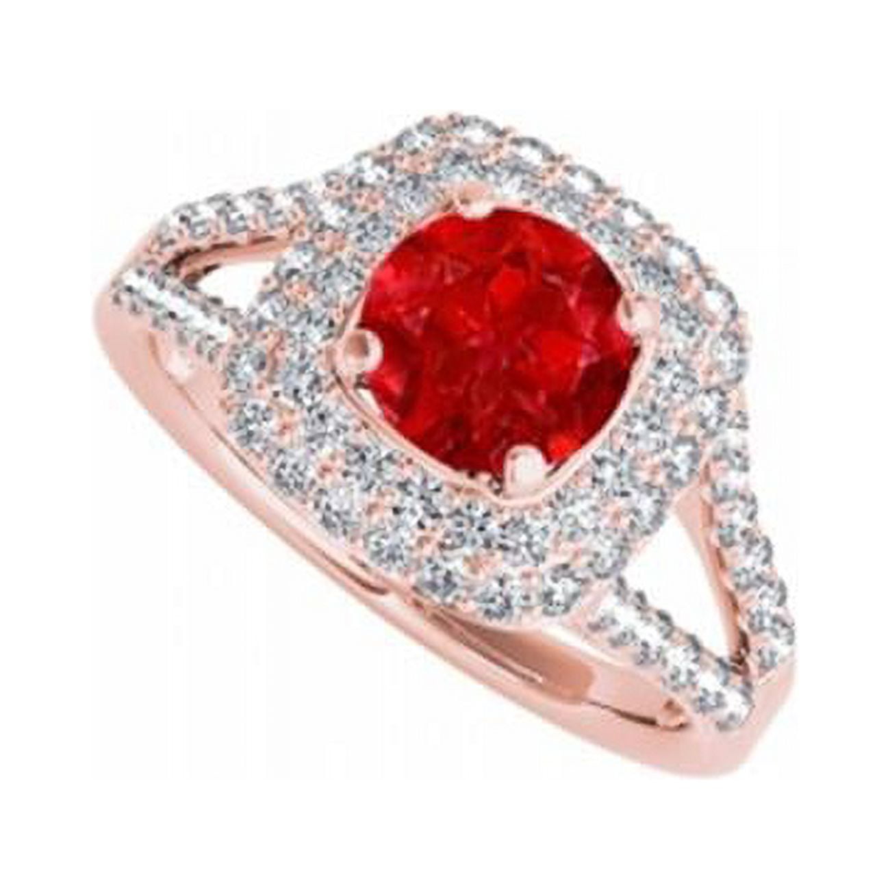 Fine Jewelry Vault UBUNR50848EAGVRCZR Rose Gold Vermeil Halo Engagement