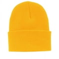 thumbnail image 1 of Fine Knit Watch Cap Beanie, Winter Hat, 100% Acrylic, Made in USA, One Size, Gold, 3 Pack, 1 of 1