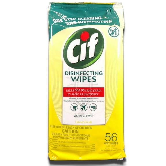 Fine Life Products Cif Multi Surface Disinfecting Citrus Wipes, 56 Count