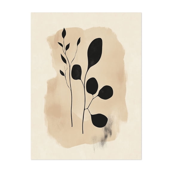 Fine Line Floral Art - Line Drawing Minimalist Botanical Abstract Line Art Modern Art Nature Floral Unframed Wall Art Print 24 x 32 inches