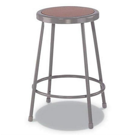 Fine-Line Industrial Stool, 24 ", Brown/Gray Seat