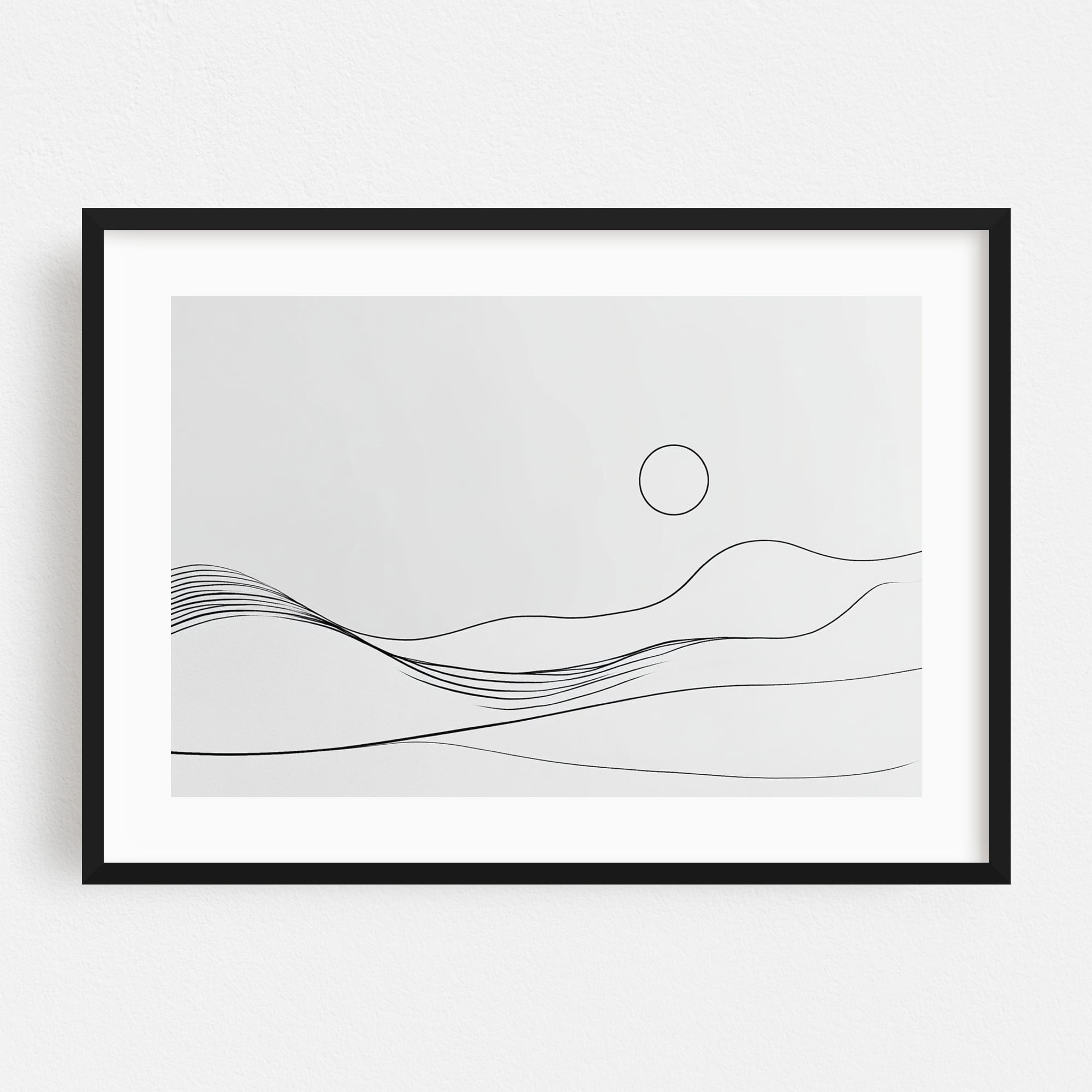 Fine Line Mountain Art - Line Drawing Minimalist Line Art Abstract ...