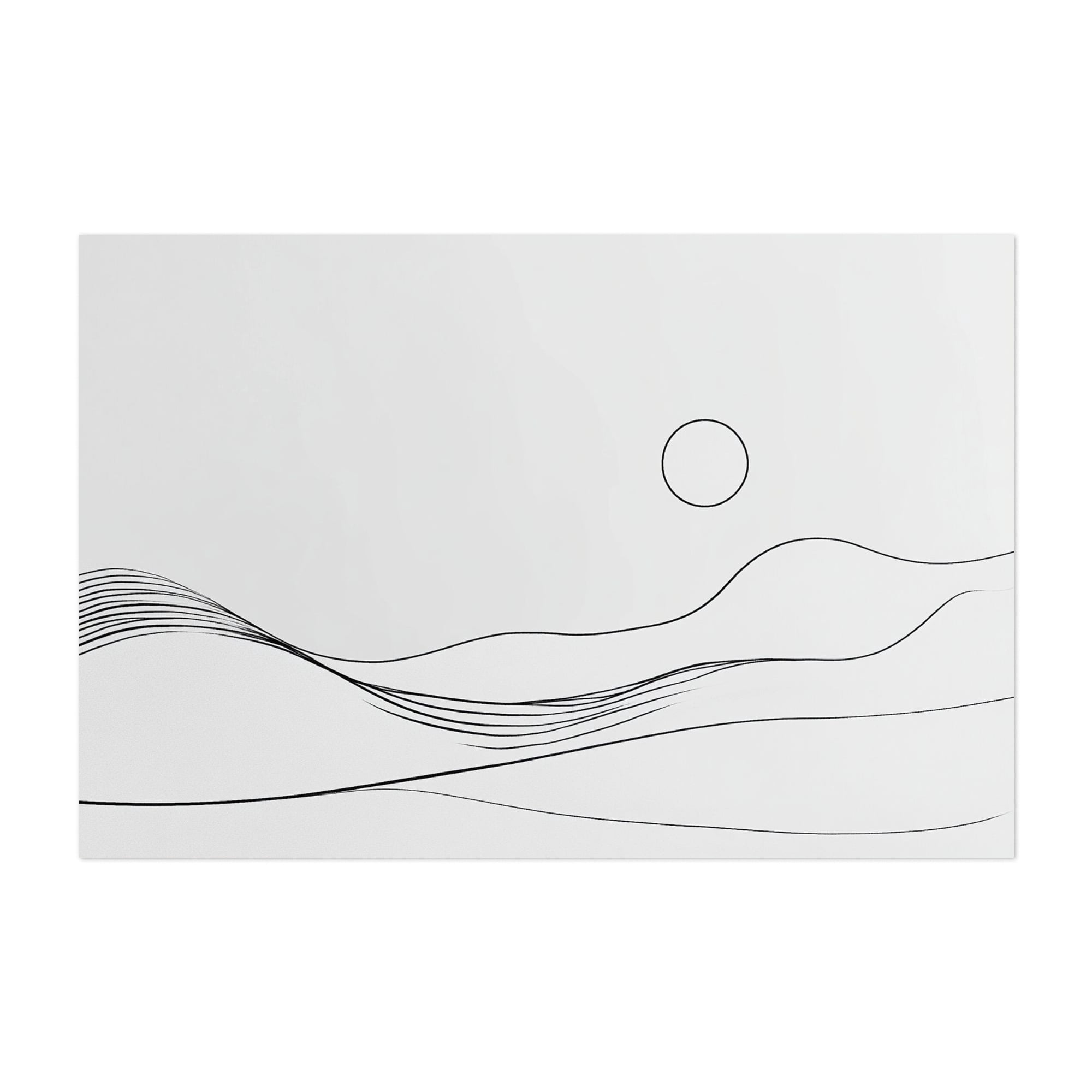 Fine Line Mountain Art - Line Drawing Minimalist Line Art Abstract ...