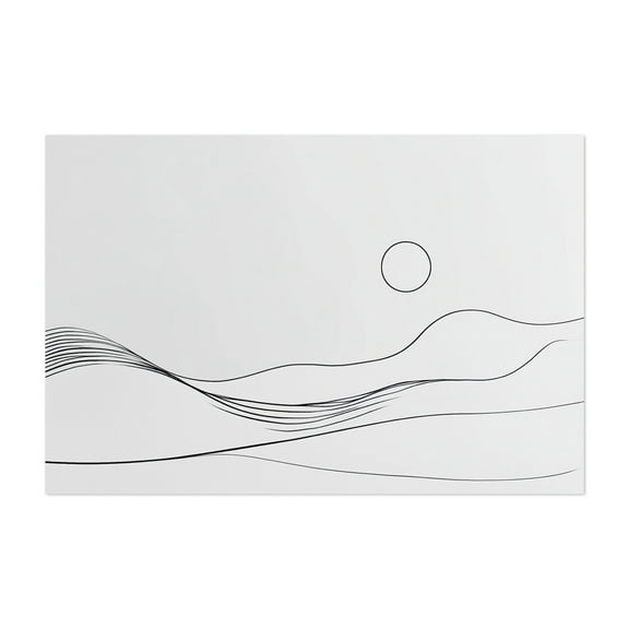 Fine Line Mountain Art - Line Drawing Unframed Wall Art Print 20 x 30 inches