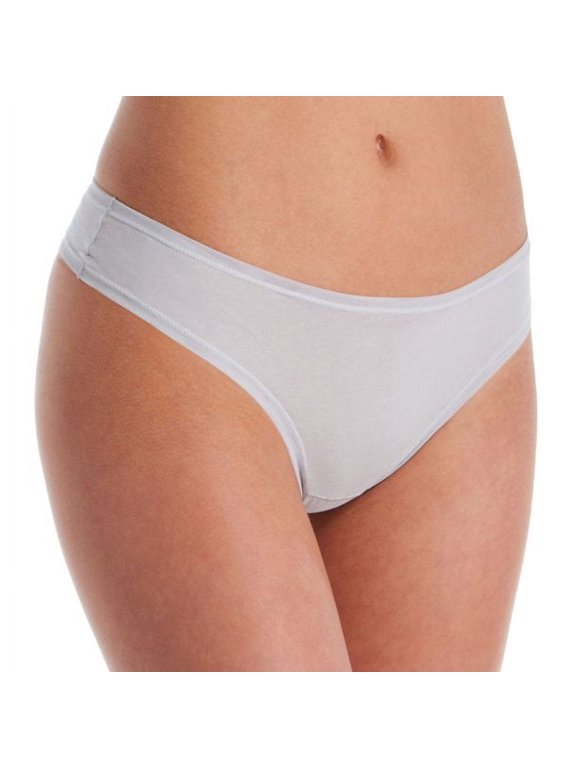 Women's Pure Cotton Thongs, Gray, Large