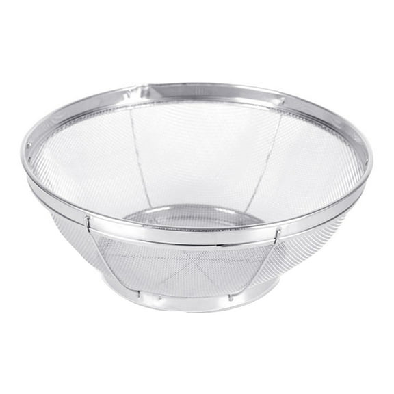 Fine Mesh Colander for Kitchen, Heavy Duty Stainless Steel Strainer Bowl for Pasta, Rice, Fruit, Metal Net Baskets with Resting Base, 1 Pcs, 8.5 Inches
