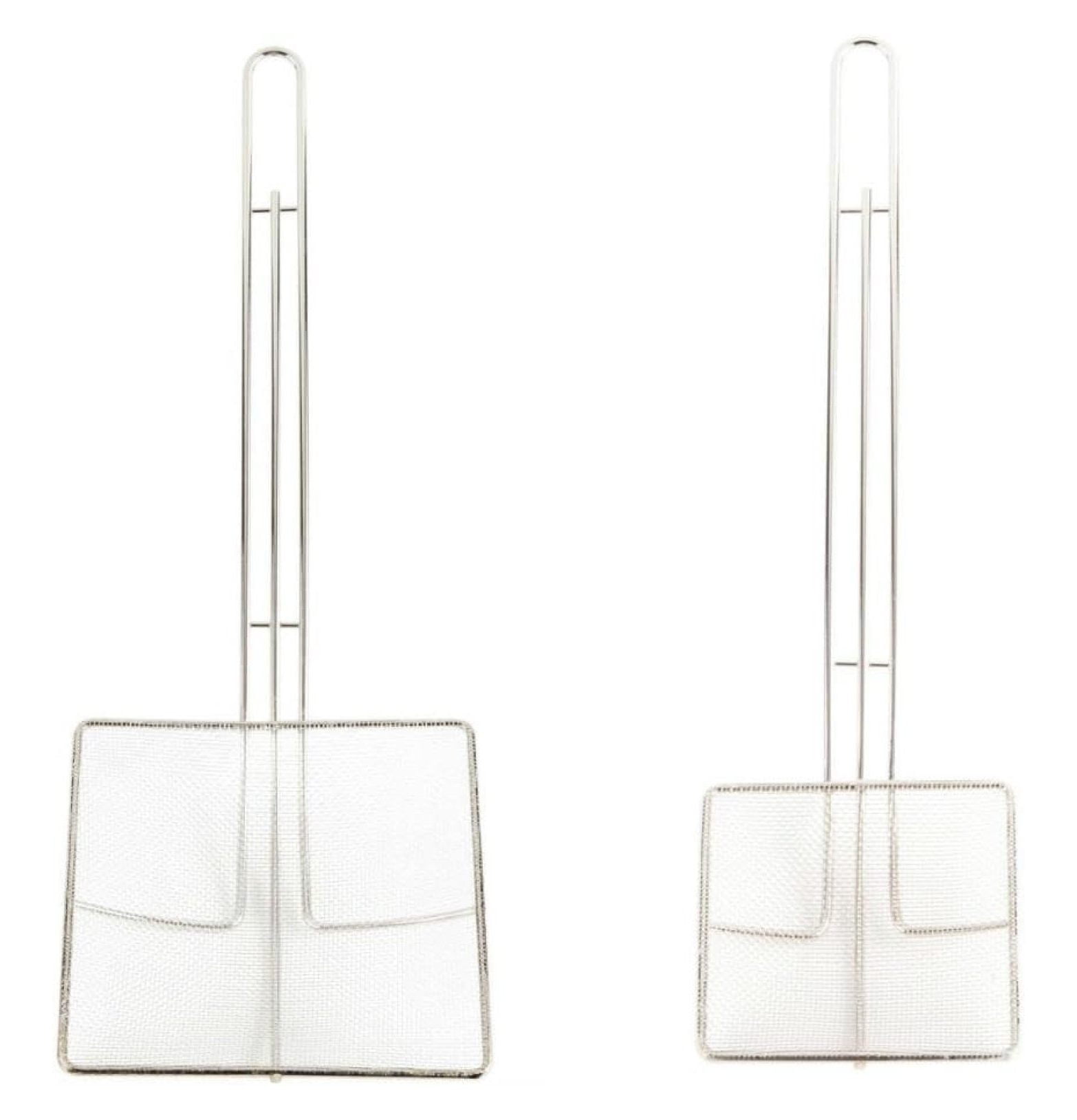 Fine Mesh Deep Fryer Oil Skimmer/Strainer Professional Set of Two