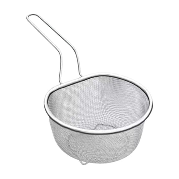 Fine Mesh Deep Fryer Strainer Basket, Stainless Steel Noodle Scooping Spoon, Kitchen Oil Draining & Water Sieve Colander for Home Cooking(A)