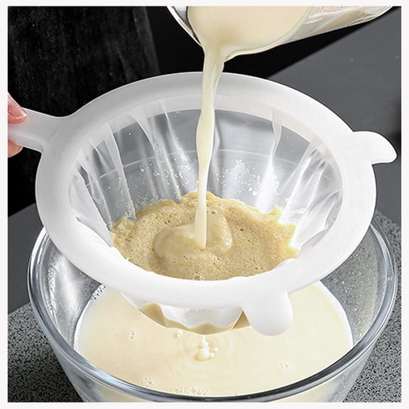 Fine Mesh Nut Milk Strainer with Frame, 80 Mesh Ultra Fine Soy Milk Filter Sieve, Reusable Multi-Purpose Kitchen Filter for Juice, Yogurt, Baby Food, Back to School Dorm Kitchen Gadget