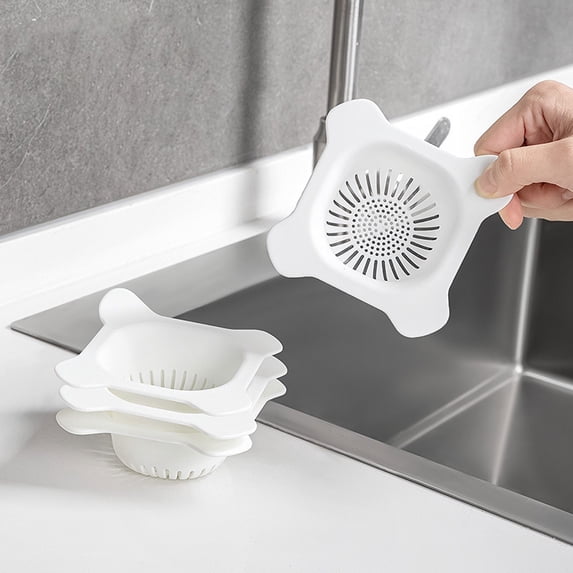 Fine Mesh Sink Strainer Basket, 4-Pack Reusable Kitchen Sink Catcher with Net Bag, Prevents Clogs, Easy to Clean, Multi-Color Drains Protector for Food Scraps & Compost