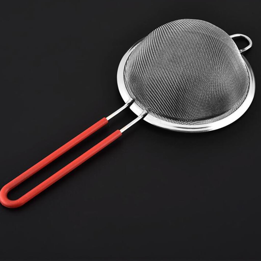 Fine Mesh Skimmer Stainless Steel Strainer Spoon with NonSlip Handle