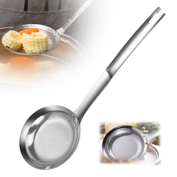 Fine Mesh Stainless Steel Colander Strainer Spoon with Handle for Sift Strain Drain Rinse