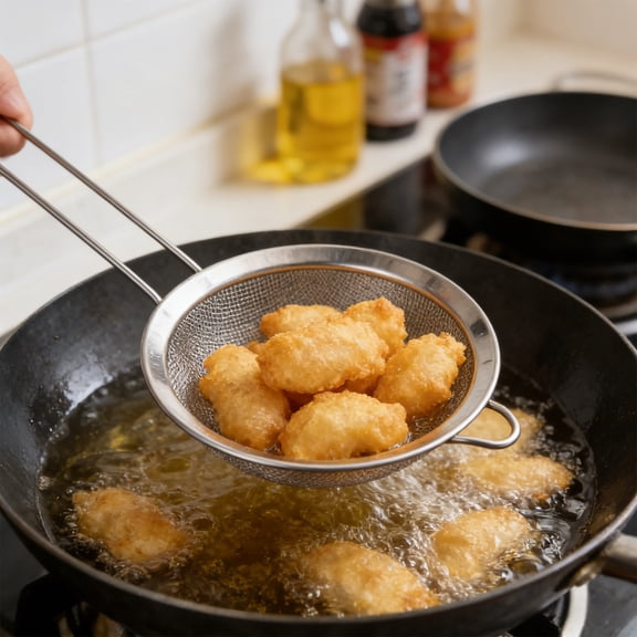 Fine Mesh Stainless Steel Kitchen Strainer Sieve | 10.83x5.16 Inch for Rice Quinoa Flour Baking | 1-Pack