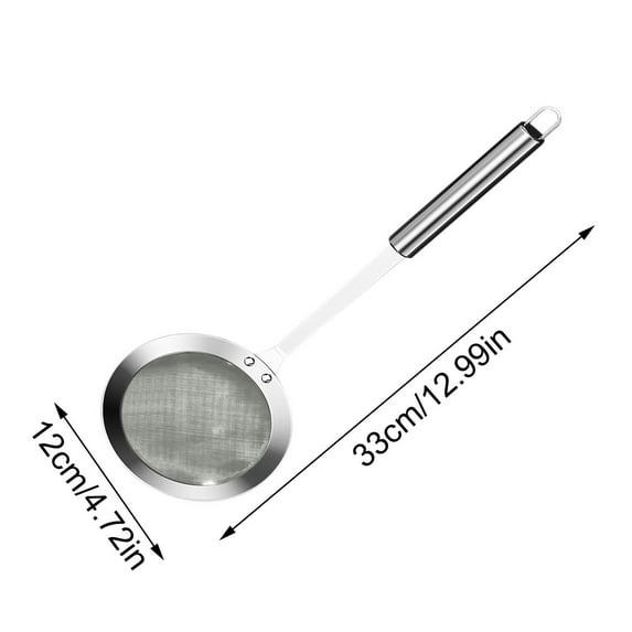 Fine Mesh Stainless Steel Kitchen Strainer Sieve Skimmer Spoon for Filtering Grease Oil Foam from Soups Stews Sifting Flour Tea Spices