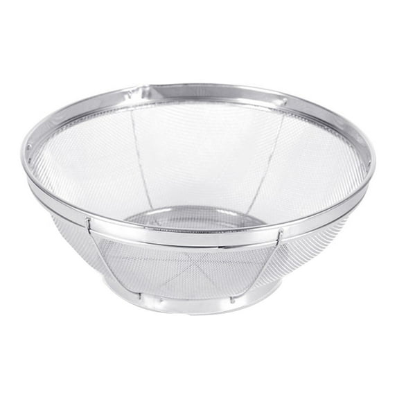 Fine Mesh Strainer for Kitchen, Stainless Steel Colander Bowl for Pasta, Rice, Fruit, Metal Net Baskets with Resting Base - Strain, Drain, Rinse, 10.8x4.33"