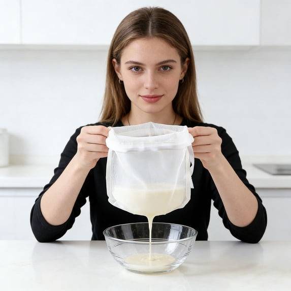 Fine Mesh Strainer, Nut Milk Bag, Cheese Cloth Bag For Straining, 100-Mesh Nylon Kitchen Filter For Soy Milk Juices Wine Stock