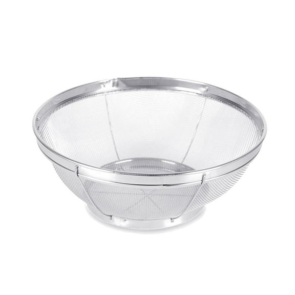 Fine Mesh Strainer for Kitchen, Stainless Steel Colander Bowl for Pasta, Rice, Fruit, Metal Net Baskets with Resting Base - Strain, Drain, Rinse