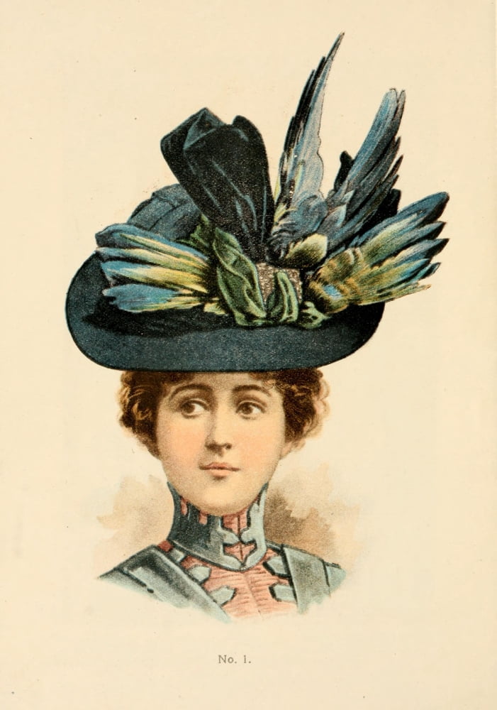 Fine Millinery 1899 Hat 2 Canvas Art - Unknown (24 x 36)