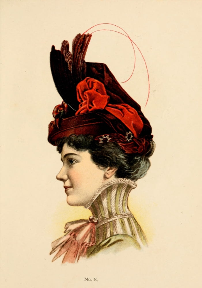 Fine Millinery 1899 Hat 9 Canvas Art - Unknown (24 x 36)
