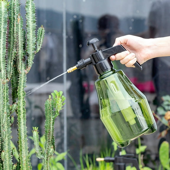 Fine Mist Spray Bottle Plastic Green, Hand Held Pressure Plant 𝐌ister with Top Pump, Empty Water Sprayer Watering Can with Adjustable Nozzle for Indoor and Outdoor Gardening and Home Cleaning