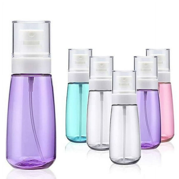Fine Mist Spray Bottle TSA Approved 3.4oz/ 100ml Empty Cosmetic Refillable Travel Containers Plastic Hair Spray Bottle Sprayer for Perfume Skincare Makeup Lotion (6color)