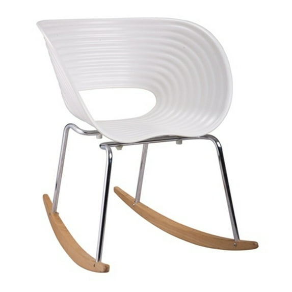 Fine Mod Imports Vac Arm Rocker Chair-Color:White,Style:Contemporary/Modern