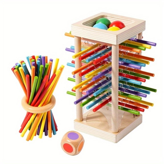 Fine Motor Skills Toys & Counting Toy for Kids - Balance & Patience Training - Wooden Stick Toys for Creative Kids Games, Perfect for Family Gatherings, Parties & Travel