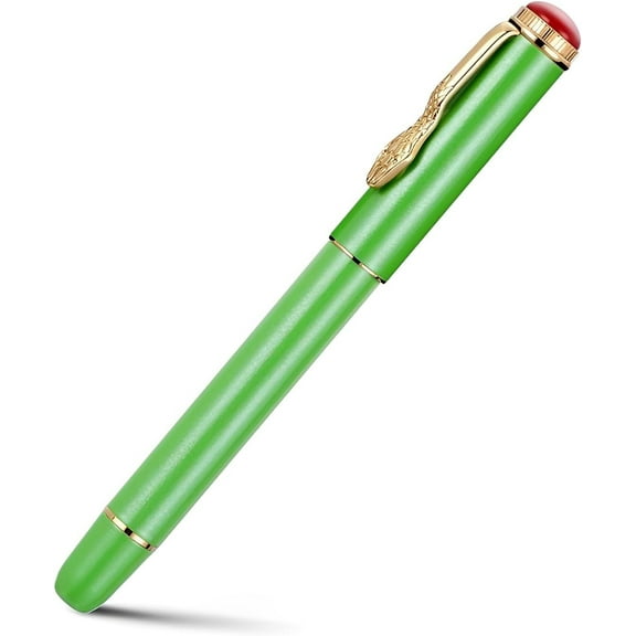 Fine Nib Smooth Writing Pen, Retro Snake Clip Design, Metal Construction Ink Converter, for Study Desk Use, Ideal for Note Taking, Office Writing Supplies, Pen for Writing Tasks,1*Pen|metal,A