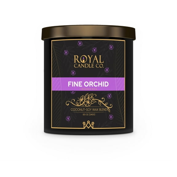 Fine Orchid Single Wooden Wick 8.5 Oz. Soy Candle