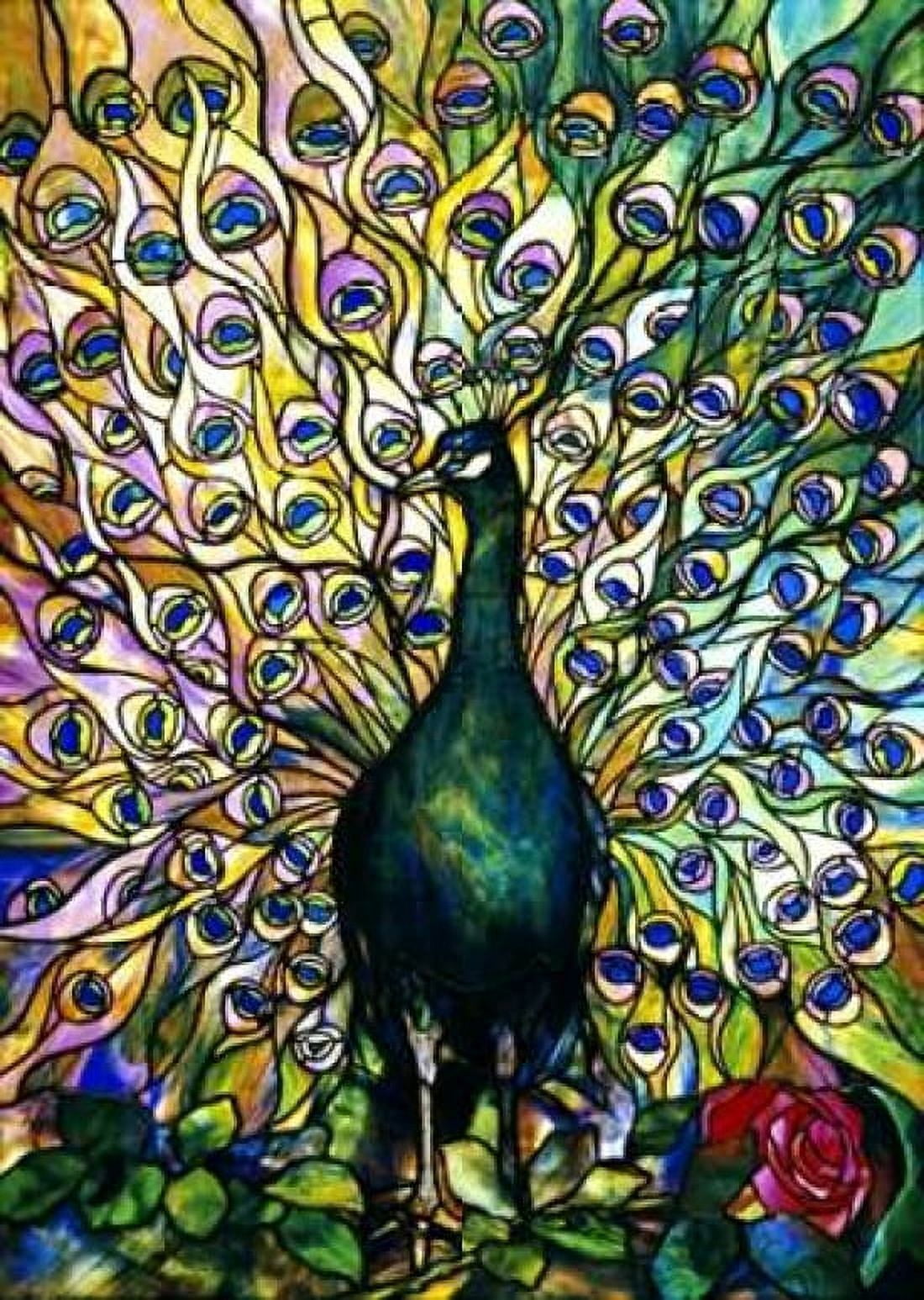 Fine Peacock Canvas Art - Tiffany Studios (20 x 28)