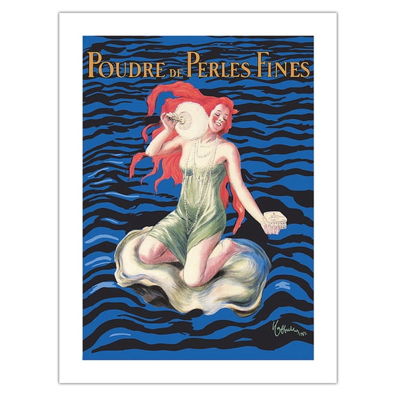 Fine Pearl Powder (Poudre De Perles Fines) - Pearl Perfumes - Vintage Advertising Poster by Leonetto Cappiello c.1921 - Fine Art Matte Paper Print (Unframed) 24x32in