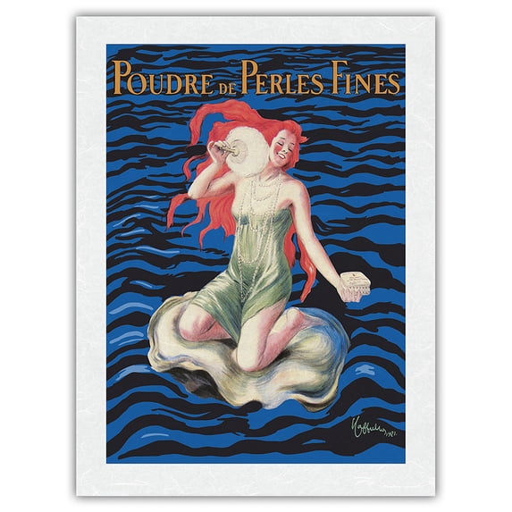 Fine Pearl Powder (Poudre De Perles Fines) - Pearl Perfumes - Vintage Advertising Poster by Leonetto Cappiello c.1921 - Japanese Unryu Rice Paper Art Print 24 x 32 in