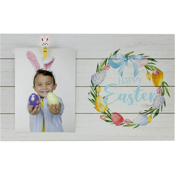 Fine Photo Gifts 4x6 or 5x7 Happy Easter Wood Clipboard Picture Frame