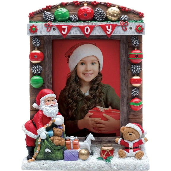 Fine Photo Gifts 5" x 7" Joy and Santa Clause Resin Light Up Single Picture Frame