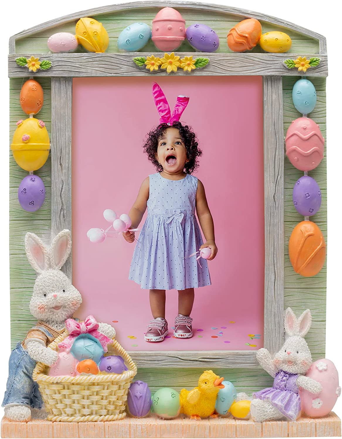 Fine Photo Gifts 5x7 Easter Bunny & Egg Resin Picture Frame