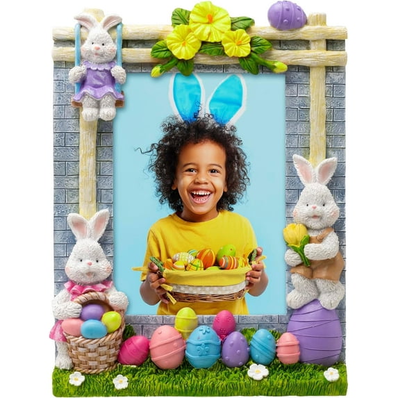 Fine Photo Gifts Easter Eggs & Bunnies 5x7 Resin Picture Frame