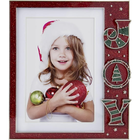 Fine Photo Gifts Joy Christmas Decor 4x6 or 5x7 Red Pewter Single Picture Frame
