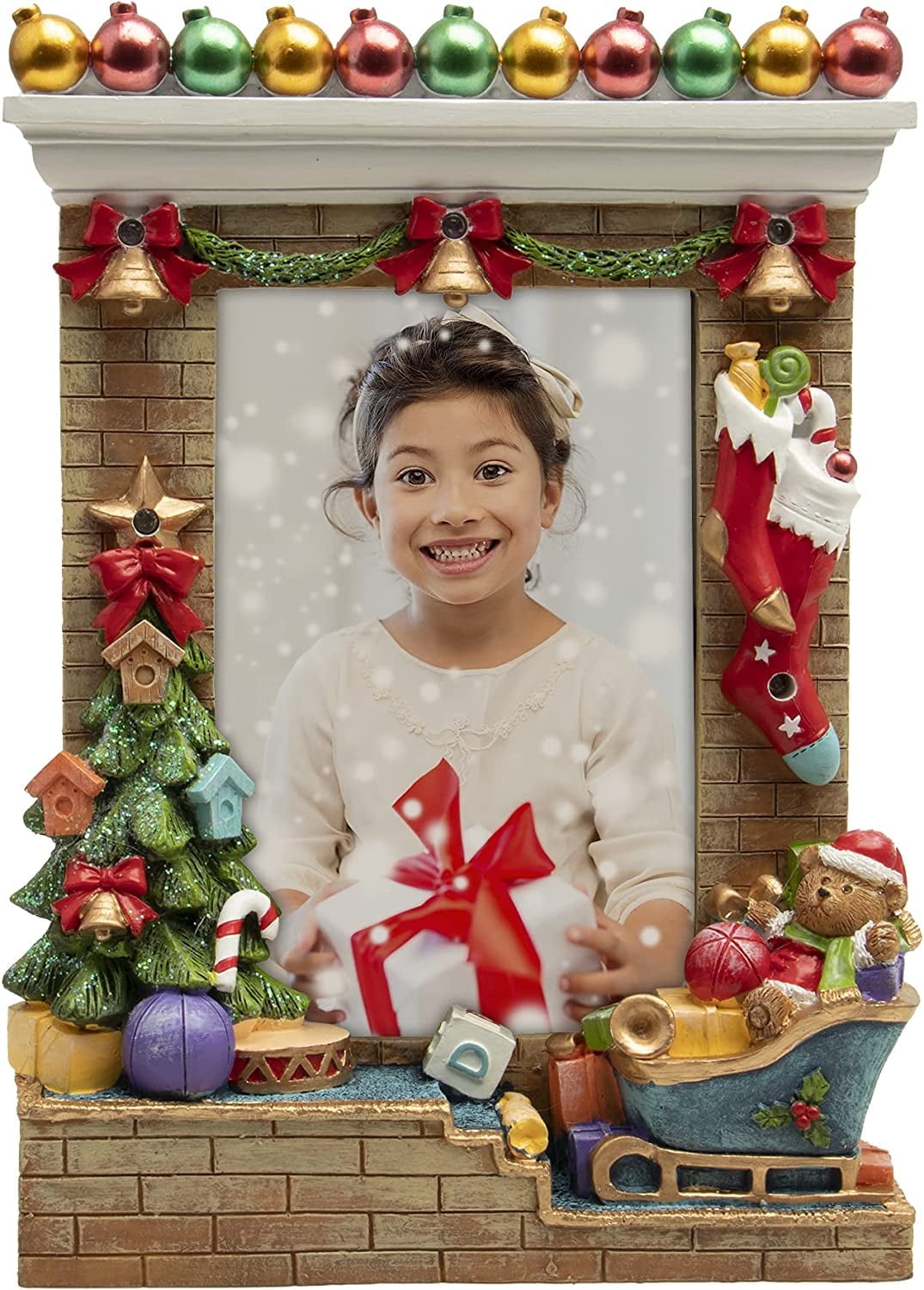 Fine Photo Gifts Light up 4x6 Christmas Ornament Resin Picture Frame