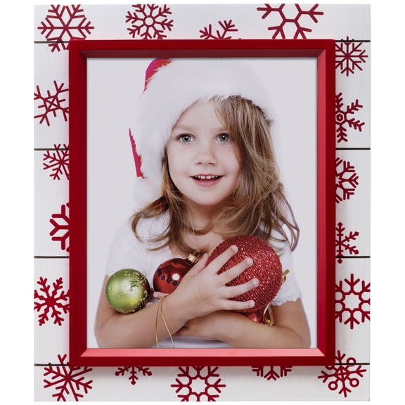 Fine Photo Gifts Red Snowflake 8" x 10" Wood Picture Frame