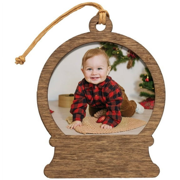 Fine Photo Gifts Wooden Snow Globe Shaped Photo Ornament - Pack of 50