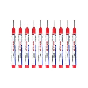 Fine Point Permanent Markers 10Pcs, Fade-Resistant for Writing on Metal, Glass, Wood, Multipurpose Liner Pens for Art, Engineering, Labeling (Red)