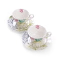 thumbnail image 1 of Fine Porcelain 4-Piece Cup and Saucer Set, Eileen's Red Peony, Set of Two, 1 of 5