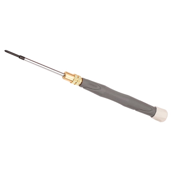 Fine Screw Maintenance Driver FO-9008 Two Tip Tool with Rotating Cap and Gray Handle for Small Screws in Glasses and Electronic Devices
