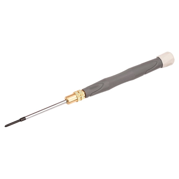 Fine Screw Maintenance Driver FO-9008 Two Tip Tool with Rotating Cap and Gray Handle for Small Screws in Glasses and Electronic Devices