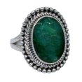 thumbnail image 1 of Fine Silver Emerald Ring for Women Handmade in Jaipur, 1 of 4
