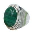 thumbnail image 1 of Fine Silver Malachite Ring for Women Handmade in Jaipur, 1 of 4