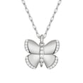 thumbnail image 1 of Fine Silver Plated Butterfly Necklace with Simulated Diamonds Adult, 1 of 6