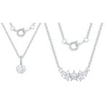 thumbnail image 1 of Fine Silver Plated Double Necklace Set with Simulated Diamonds Adult, 1 of 5