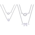 thumbnail image 1 of Fine Silver Plated Double Necklace Set with Simulated Diamonds Adult, 1 of 5
